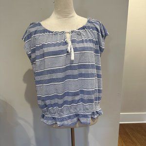 Tommy Hilfiger Blue & White Blouse - Size L